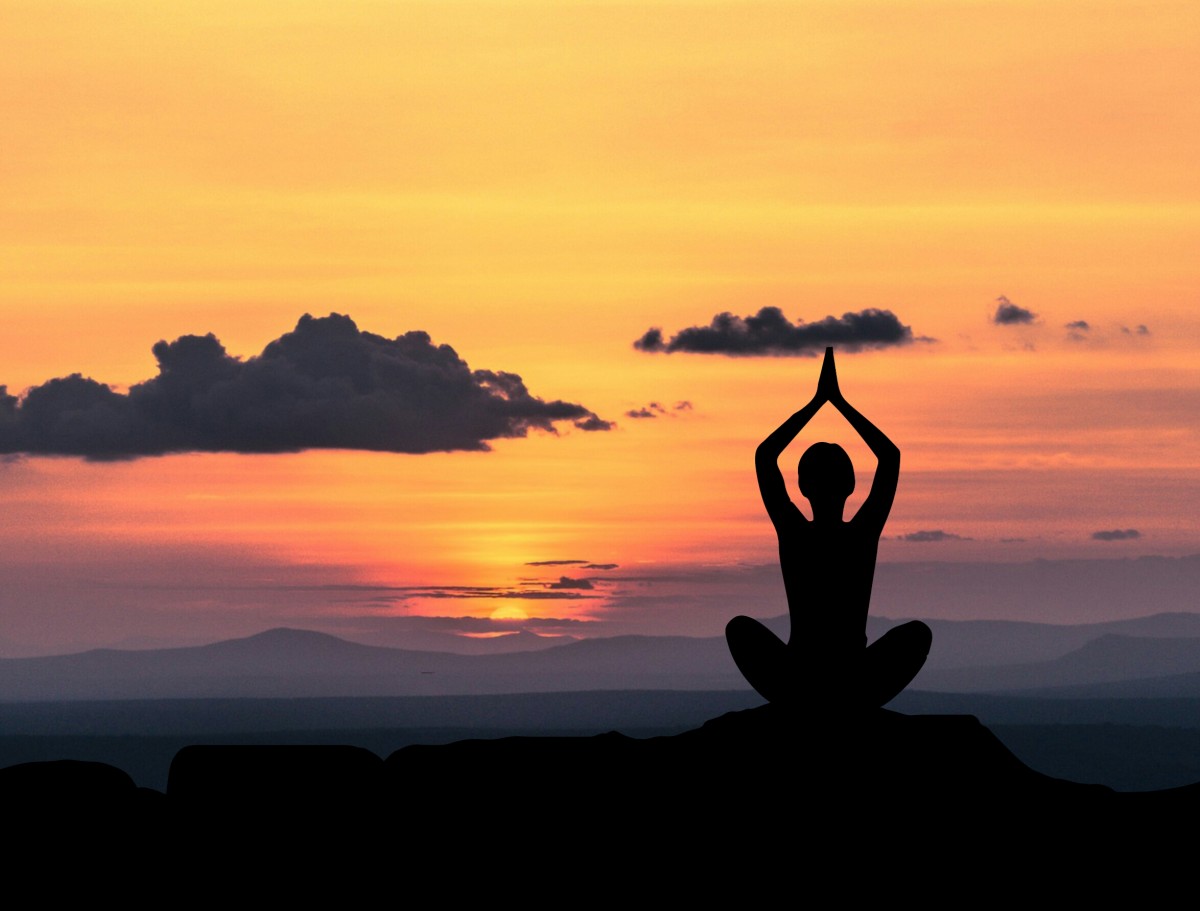Yoga with a peaceful sunset image